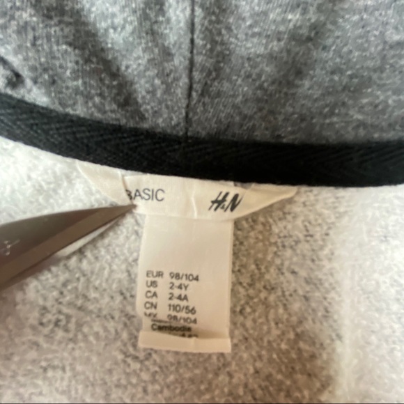 H&M Toddler Dark Grey Zip-up Hoodie Size 2-4 - Picture 5 of 10